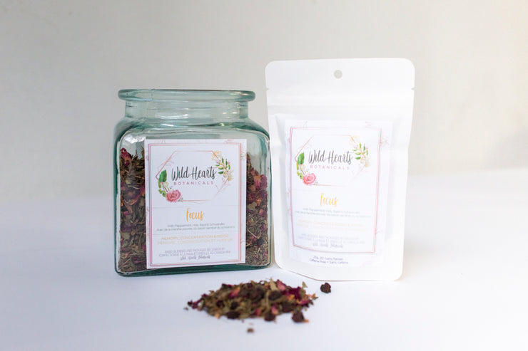 Focus- Clarity Blend, adaptogens, stimulating, loose leaf tea, organic