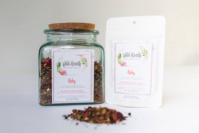 Ruby Nourishing Herbal Blend, herbal tea for kids, red colour, tangy, sweet, nutrient rich
